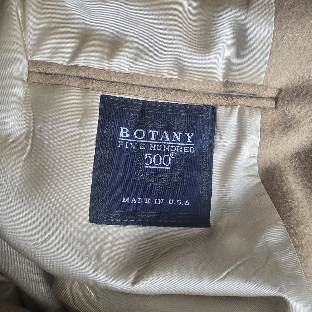 Botany 500 Mens 100% Camel Hair Blazer Overcoat‎ 46L Brown Tan Old Money